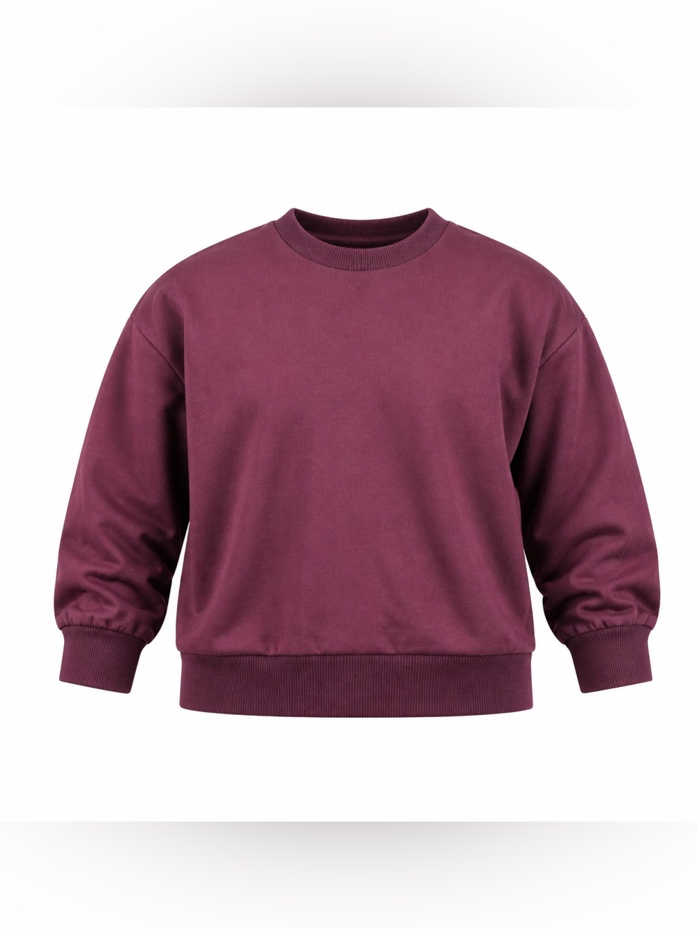 Women’s Plus Crewneck Sweatshirt with Zipper Hem Burgundy Size XXL